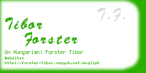 tibor forster business card